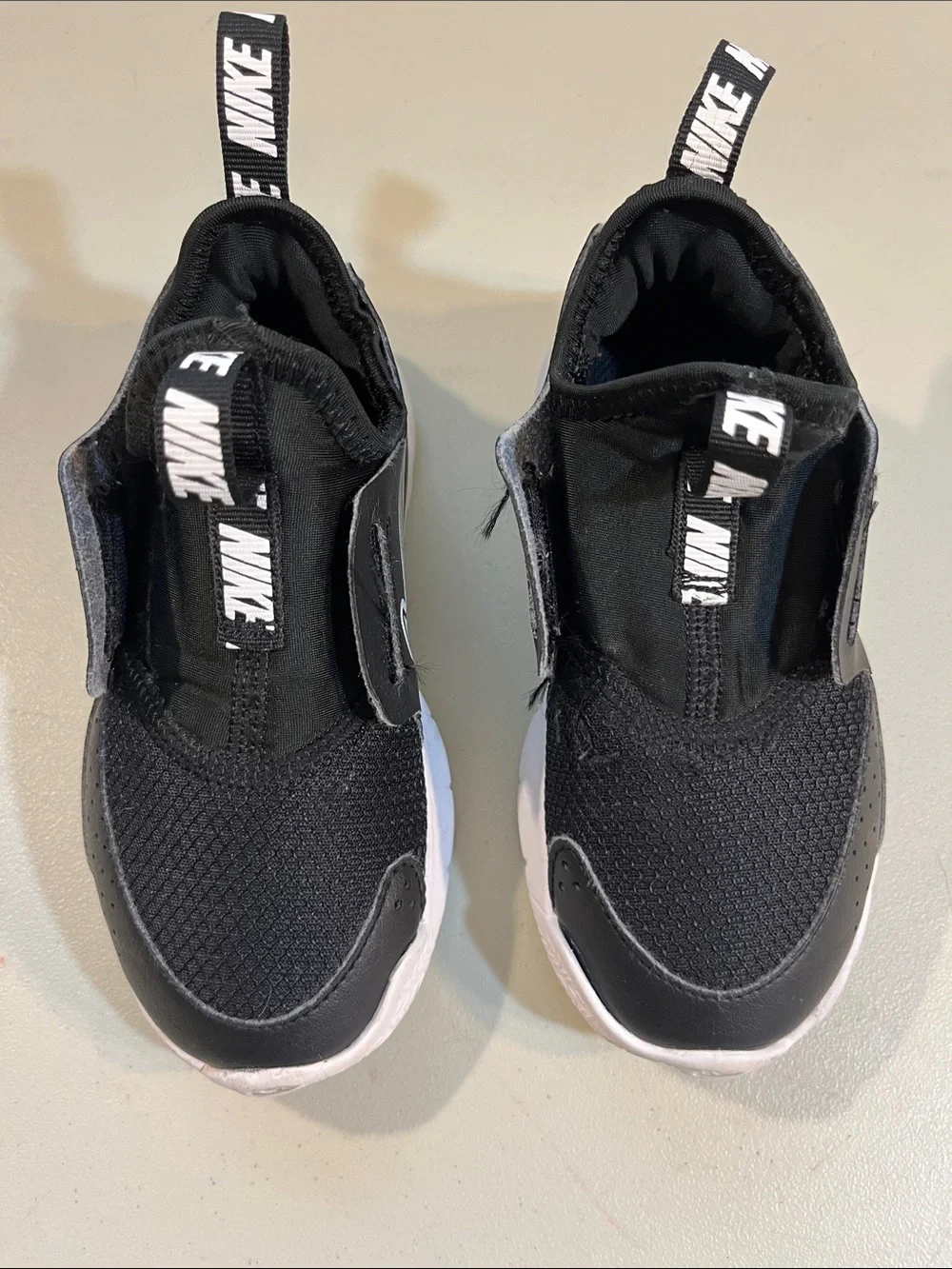 Nike Kids Black and White Slip-On Lightweight Sneakers